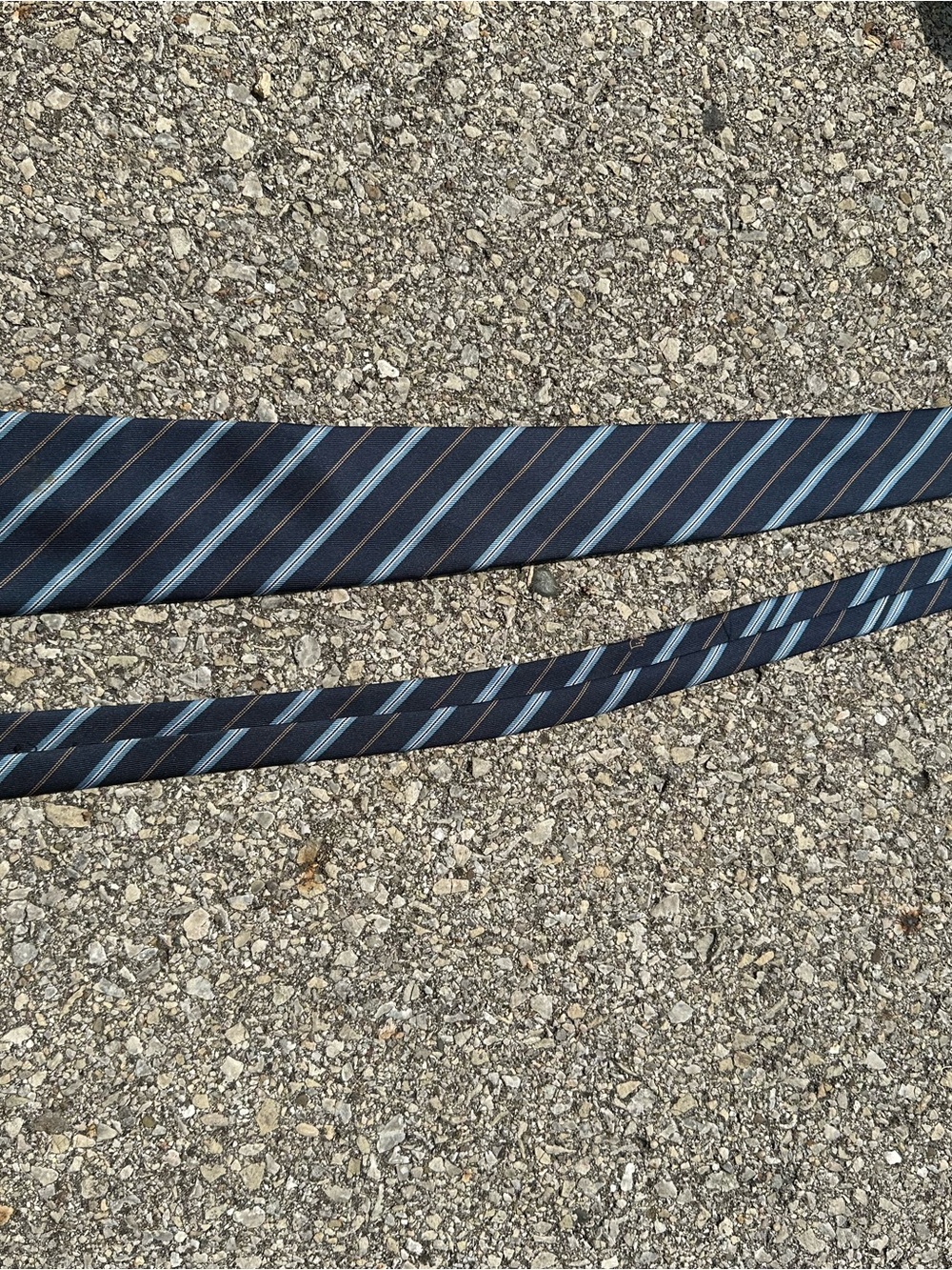 Christian Dior New York Paris Striped Navy and Light Blue Men's Tie